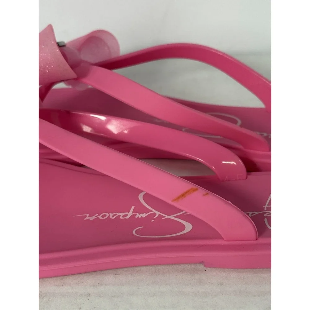 NWOT Jessica Simpson Sandals Kid's Size‎ 4 Pink Jelly Flip Flop Open Toe